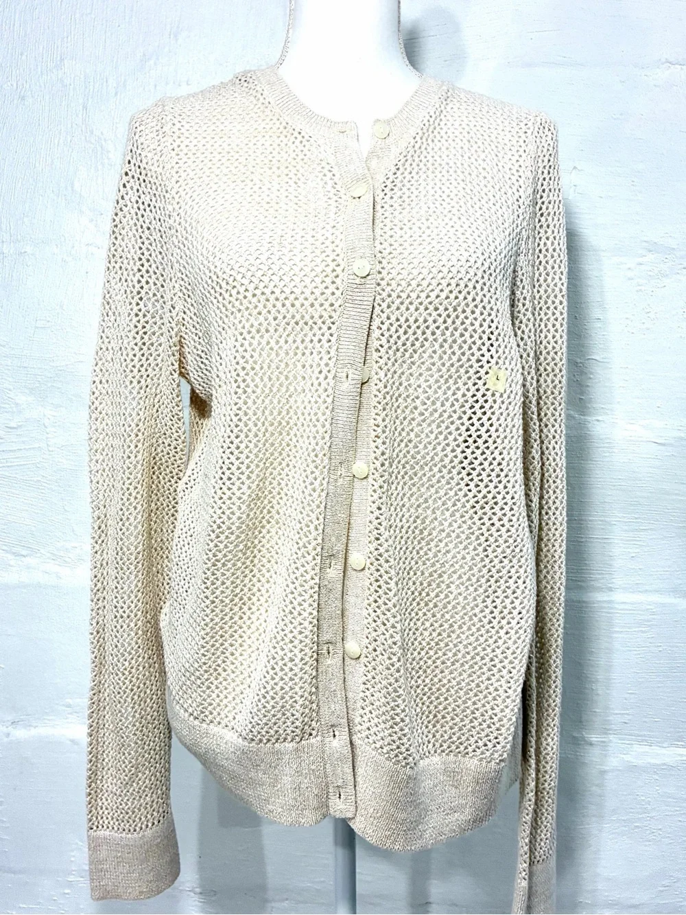 LOFT OPEN KNIT BUTTON CARDIGAN NEW WITH TAG